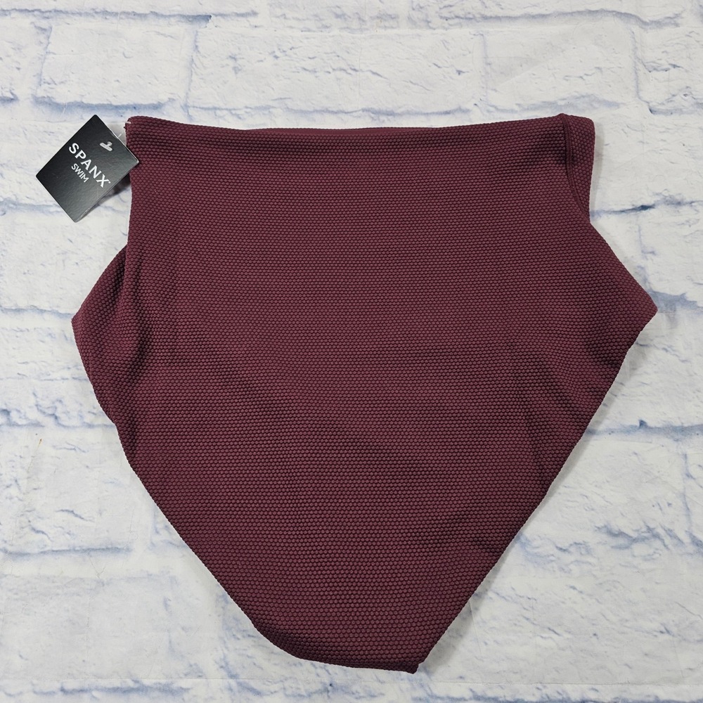 Spanx Shaping Ultra Hi-Rise Cheeky Swim Bottoms Women S Mulberry Textured 50673R - Picture 5 of 11